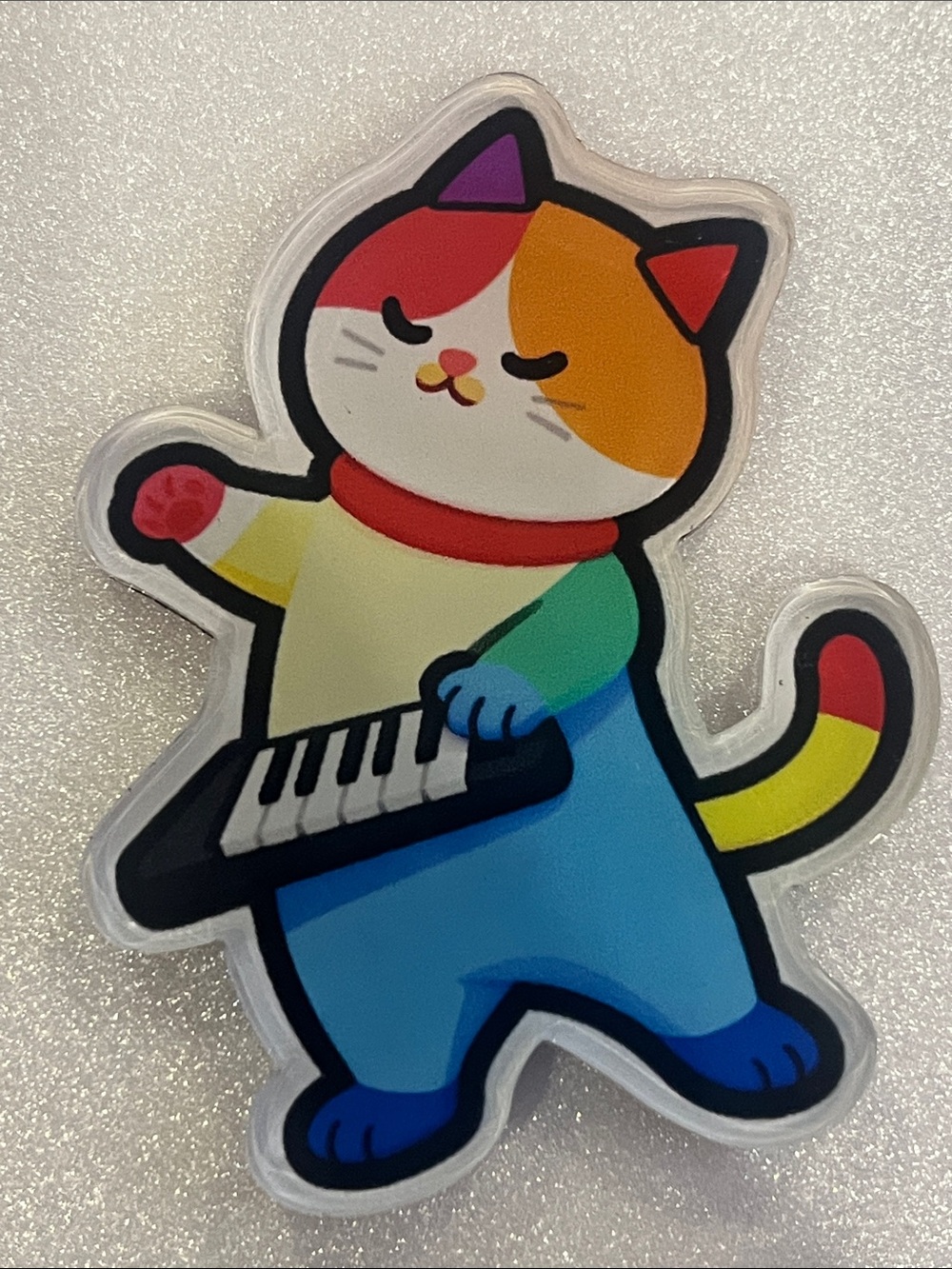 Colorful Rainbow Cat Keyboard Toy Magnet - Pets Cat
